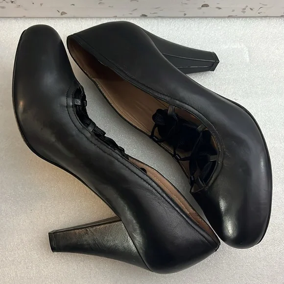 See by Chloe Black Lace Up Heels Pumps Sz 41 - Picture 5 of 14